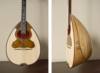 4 strings bouzouki from chestnut tree