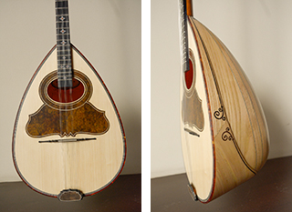 3 strings bouzouki from chestnut tree